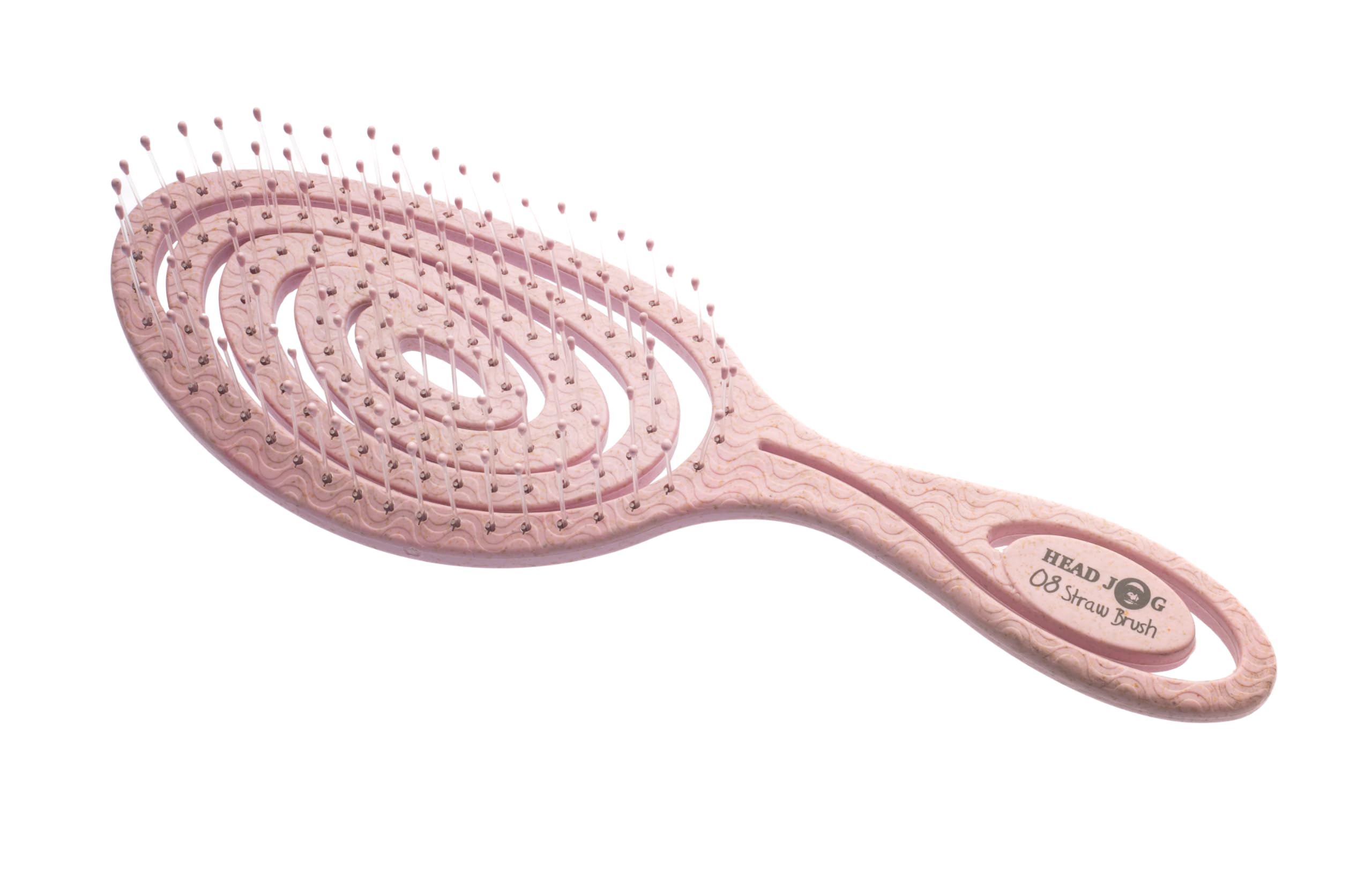 Head Jog 08 Paddle Brush Flexible Soft Pin Bristles, Detangling Wet Or Dry Hair. Gentle Brushing Hairbrush. Detangle Brushes For Straight, Curly & Wavy Hair Types. (Orchid)