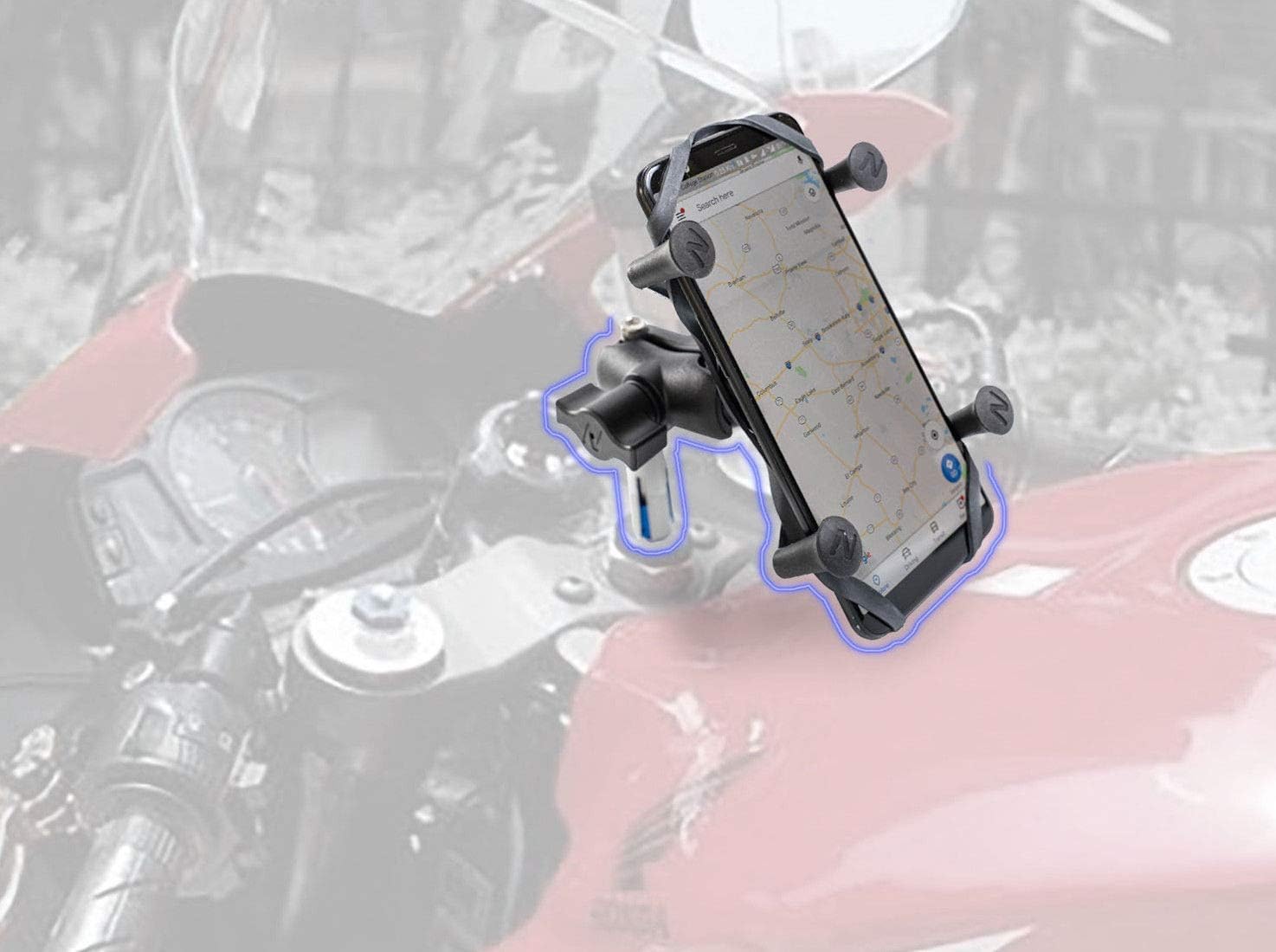 X Web Grip Mount Phone GPS Navigation Cradle Holder for Honda CBR250R CBR300R CBR400R CBR500R CBR 600RR CBR 600 F4I (Black)