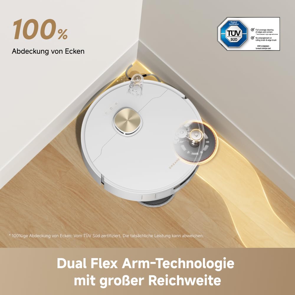 dreame L50 Ultra AE Saug- und Wischroboter Mit automatischer Entleerung und Wischmopp-Selbstreinigung bei 100 °C, 28.000 Pa Saugkraft, Hindernisvermeidung und 360°-Navigation 6
