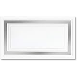 PaperDirect White 65lb Cover Stock Place Cards, Silver Foil Border, Micro-Perforated, 2" x 3 1/2", 200/box, Laser and Inkjet 