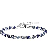 GAVU Italian Men’s Beaded Bracelet, Crystal Bracelet for Men 4mm