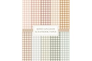 Boho Gingham Scrapbook Paper: Decorative Craft Pages For Card Making, Collage, Origami, Mixed Media and DIY Projects - Double