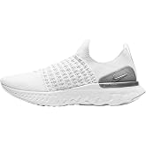 Nike React Phantom Run Flyknit 2 CJ0280-100 White-Metallic Silver Women's Running 7.5 US