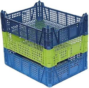 3 x caja de fruta y verdura, Champiñón Caja, Verde, apilable ...