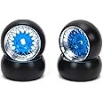 RCAWD Rim Wheel Classic Drift Tire for 1/28 Wltoys K969 K989 P929 Rally Kyosho Mini-Z Mini-Q Mini-D Upgrades, No More Glue RC Wheel Parts Blue