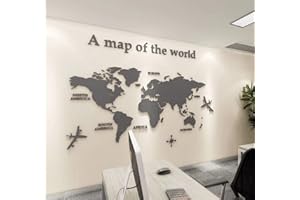 3D Wall Stickers - DIY World Map Wall Decal Sticker Murals Map Wall Décor for Living Room Bedroom TV Background Home Decorati