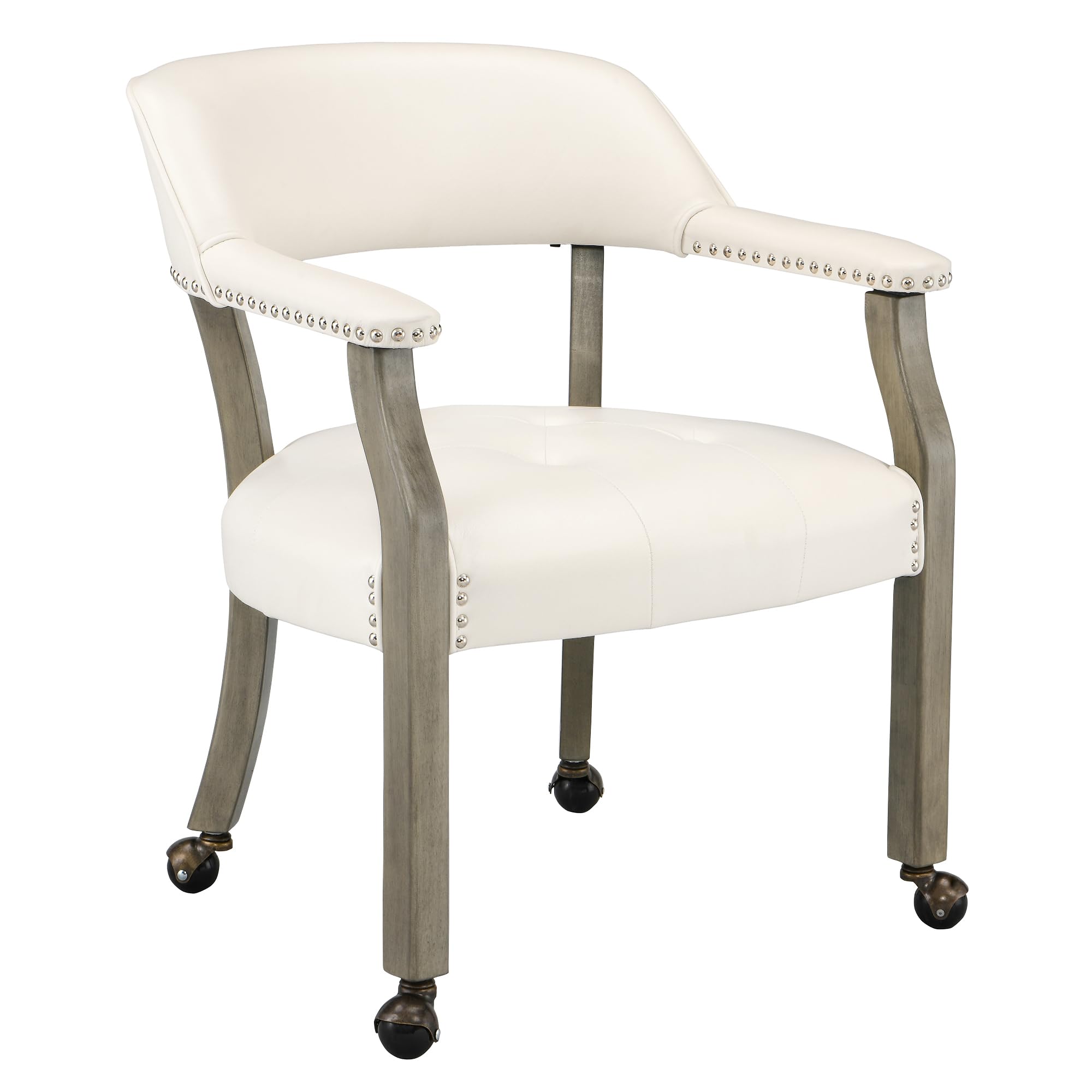 LEEMTORIG Large Dining Chairs with Casters and