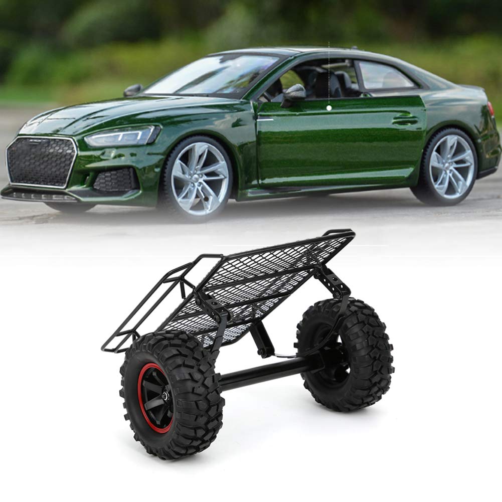 RC Trailer, 1/10 Metal RC Car Trailer compatible with trx4/Axial SCX10 RC 4 Wheel Drive D90 CC01 RC Truck