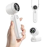 Diveblues High-Speed Portable Handheld Turbo Fan, USB Rechargeable Battery Powered, Small Portable Pocket Fan for Travel, Outdoor, Home, Office, Concerts, Lash, Gift for Women(White)
