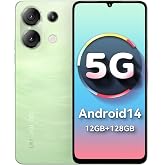 UMIDIGI G9 5G Unlocked Phone, Android 14 Cell Phone, 5G Dual SIM, 12(6+6) GB +128GB/1TB TF Expand, 6.75" HD+ 90Hz Display, 50MP Camera, AI Face &amp; Fingerprint Unlock, 5000mAh Android Phone Green