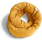 Huzi Infinity Pillow - Travel Neck Pillow - Versatile Soft 360 Support Scarf - Machine Washable - Home Travel Flight Road Trips Airplane Sleeping (Ochre Yellow)