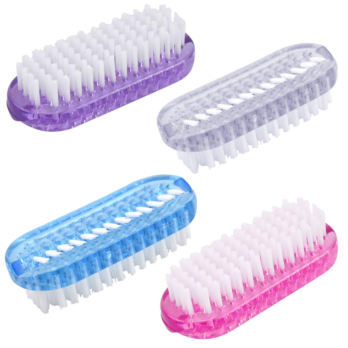 4 Pcs Nail Brushes Hand Brush Plastic Fingernail Scrubber Two-Sided Scrubbing Brushes Finger Tip Cleaning Brushes for Toes Nails Hands Cleaning Nail Art
