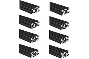 2040 Aluminum Extrusion T Slot 1300mm Long Black 8 Pack, Extruded Aluminum Profile 20 series European Standard Anodized Linear Rail for 3D Printer Parts and CNC DIY 20 x 40 51.18" 8Pcs (Kwweeoo)