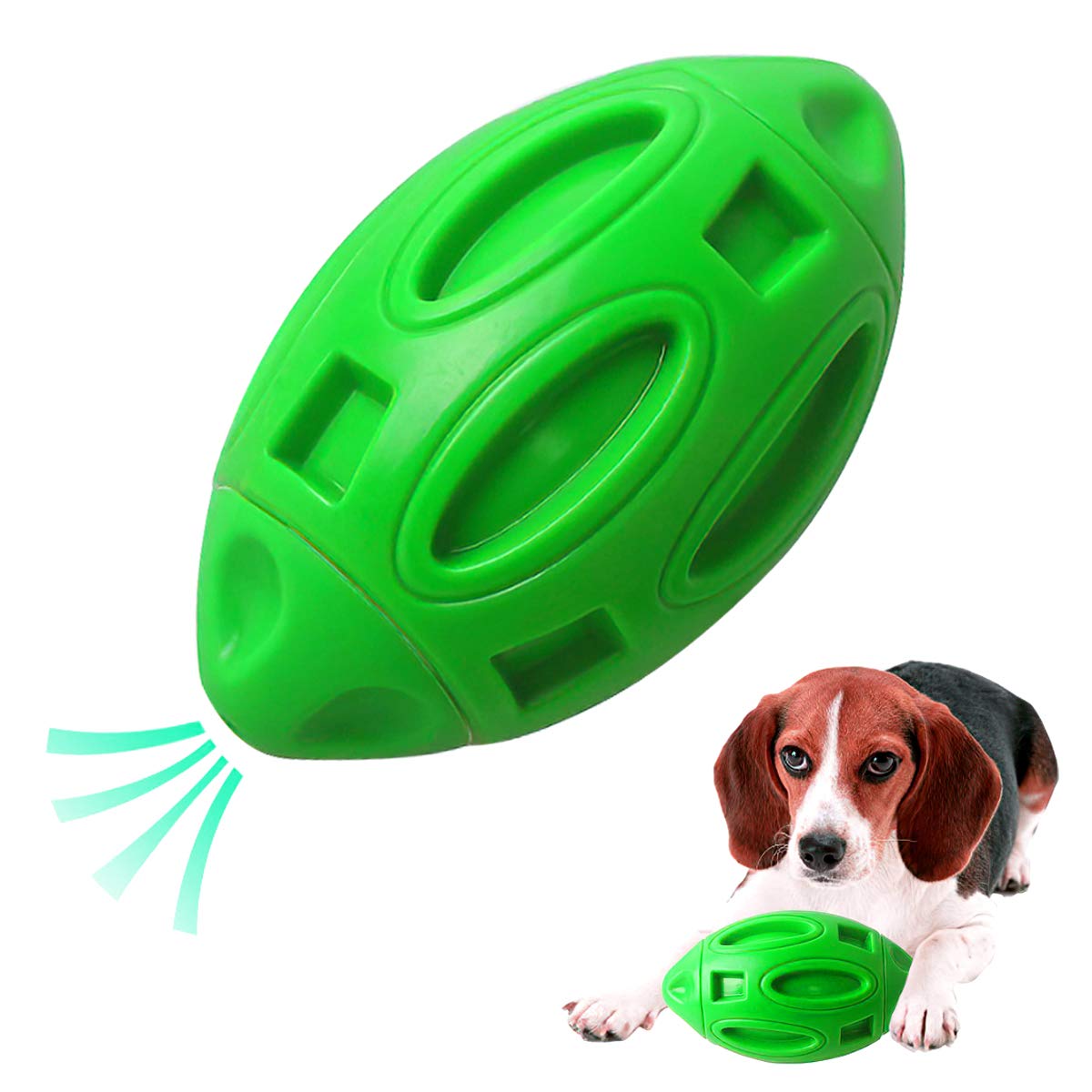 Dog Chew Toys, Durable Tough Ball Squeaky Dog Toys Almost Indestructible for Medium and Large Breed Dog Chew Toys for Rubber Puppy Chew Ball with Squeaker