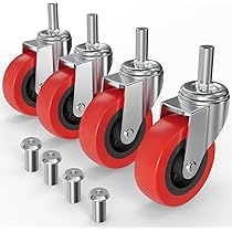 Big Red 2.5 In. Caster Wheels Set Of 6, Heavy Duty 360 Swivel Stem Casters Of Garage Mechanics Chair Or Creeper Atr6551 6pb - View #4