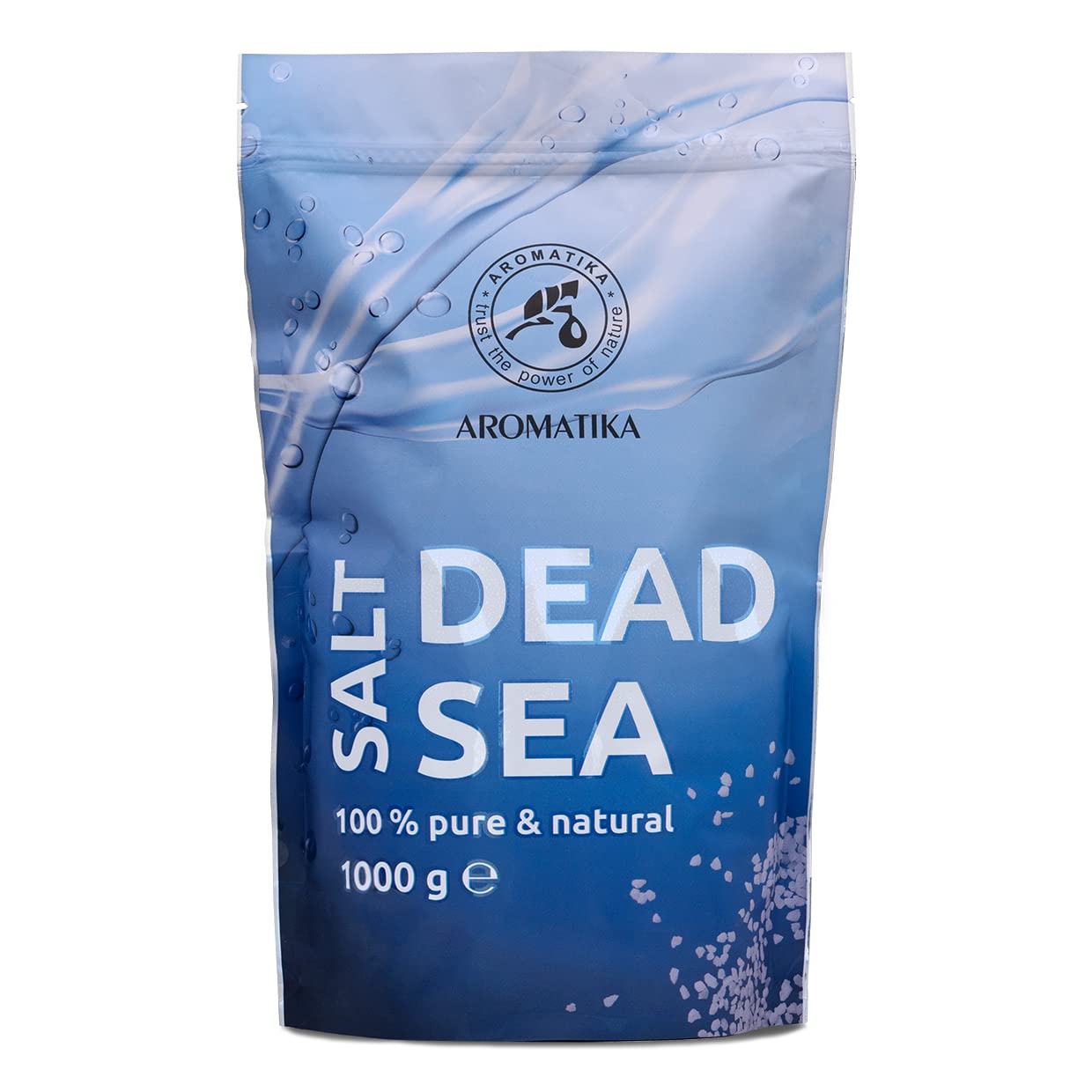 AROMATIKA Dead Sea Bath Salts 1kg – 100% Pure Natural Dead Sea Salt Crystals – Mineral Rich Bath Soak for Body Care, Relaxation & Home Spa – Large Pack Bath Salts with Resealable Zipper Bag