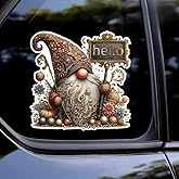 2PC Gnome Vinyl Car Decal, 5.12"x5.12" Elegant Vehicle Bumper and Laptop PVC Waterproof Sticker, Scratch Cover Accessory, Ideal for Holiday Gift |BZ89