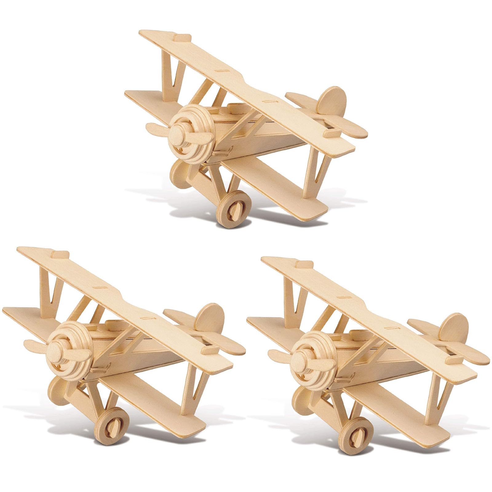 Photo 1 of TOYANDONA 3 Pack Wooden DIY Crafts Plane, Mini Assemble Painting Airplane Model Toys Wood 3D Puzzles Construction Kits for Kids School Craft Decor Projects