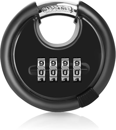 ASelected ASUKVC- Black Heavy Duty Weatherproof 4 Digit Padlock Zinc