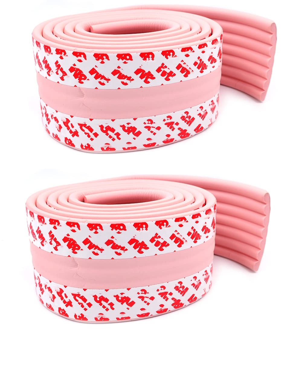 WANGCL 2pcs Foam Safety Strips 2M Safety Edge Protection Strip Edge Corner Guards Foam Roll Children Anti Collision Strip for Table Wall Corner with Double Side Tape (Pink)