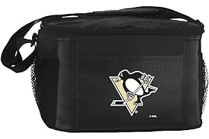 Kolder NHL Pittsburgh Penguins Insulated Lunch Cooler Bag with Zipper Closure, Black