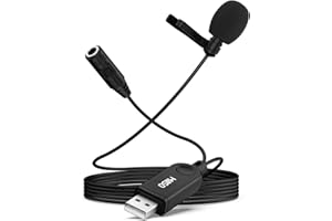 MillSO USB Lavalier Microphone with Headphone Jack Omnidirectional USB PC Microphone External Lapel USB Microphone for Comput