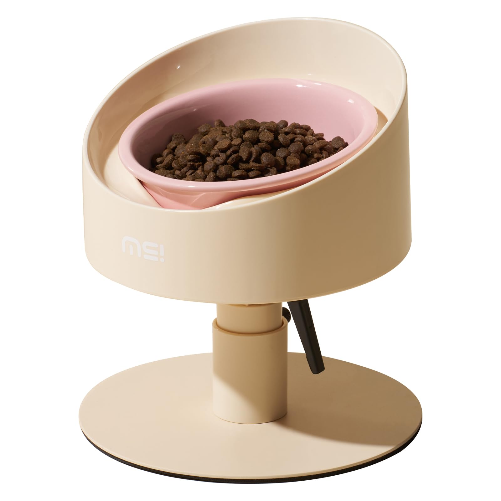 Photo 1 of MS!MAKE SURE Adjustable Raised Cat Bowls, Ceramic Elevated Cat Bowls, Pet Bowl with Anti - Slip Rubber Pad, Leak - Proof, Lead & Cadmium Free, Whisker - Friendly, for All Life Stages of Age Pink