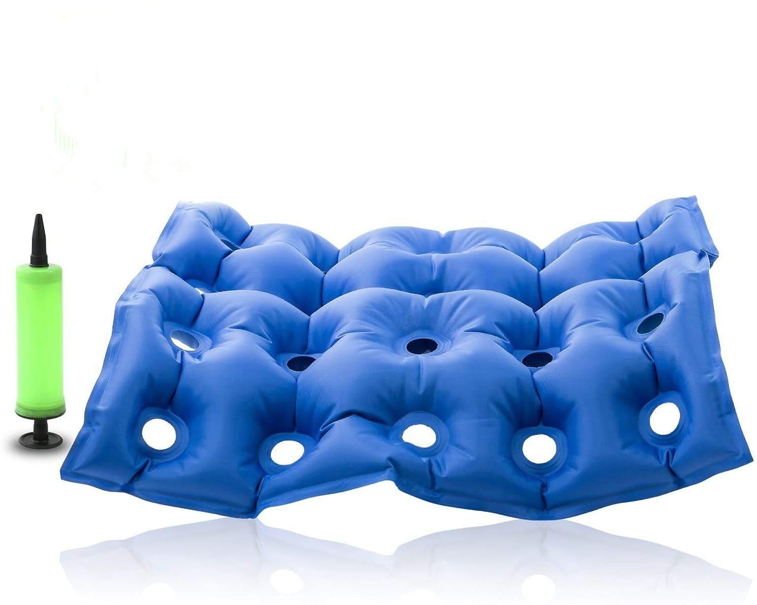 Careforyou Wheel Chair Air Cushion Inflatable Seat Mattress Anti Bedsore Prevent Decubitus (Waffle) Ideal for Prolonged Sitting with Pump 17 x 17 in