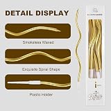 SUHAI 24 Pcs Gold Spiral Birthday Candles 6in with Holders Party Decor view 3