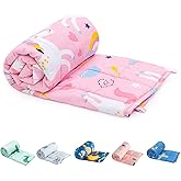 Sivio Weighted Blanket | 100% Cotton & Premium Glass Beads | 36"x 48" 5lbs | Washable Breathable Heavy Cooling Blanket for Hot & Cold| Pink Unicorn