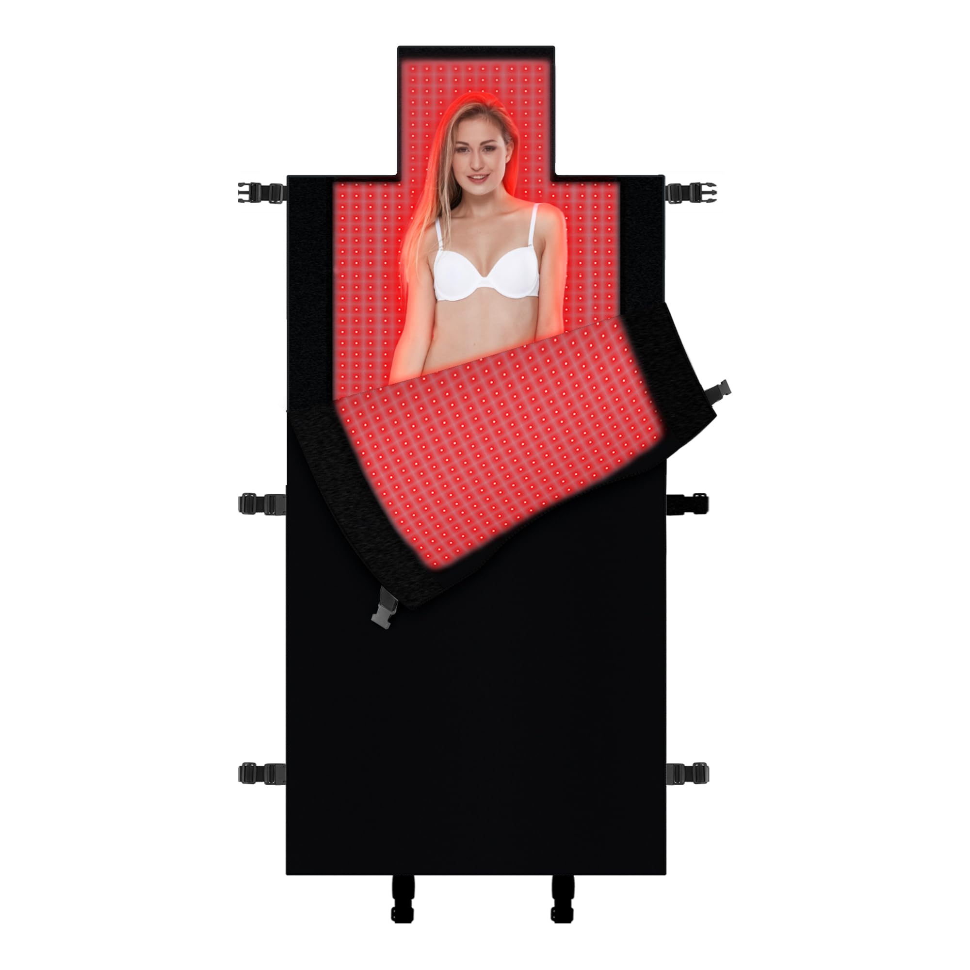Kaoudt 2025 New Dual Wavelength LED Beads 660nm&850nm Red Light Therapy Mat Full Body Used to Relieve Pain 71''x 33''（Black）