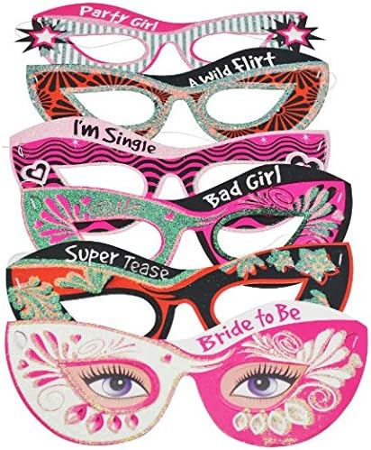 Bachelorette Party Masquerade Masks Set of 6--Perfect Party Favors for the Bride to Be!!!