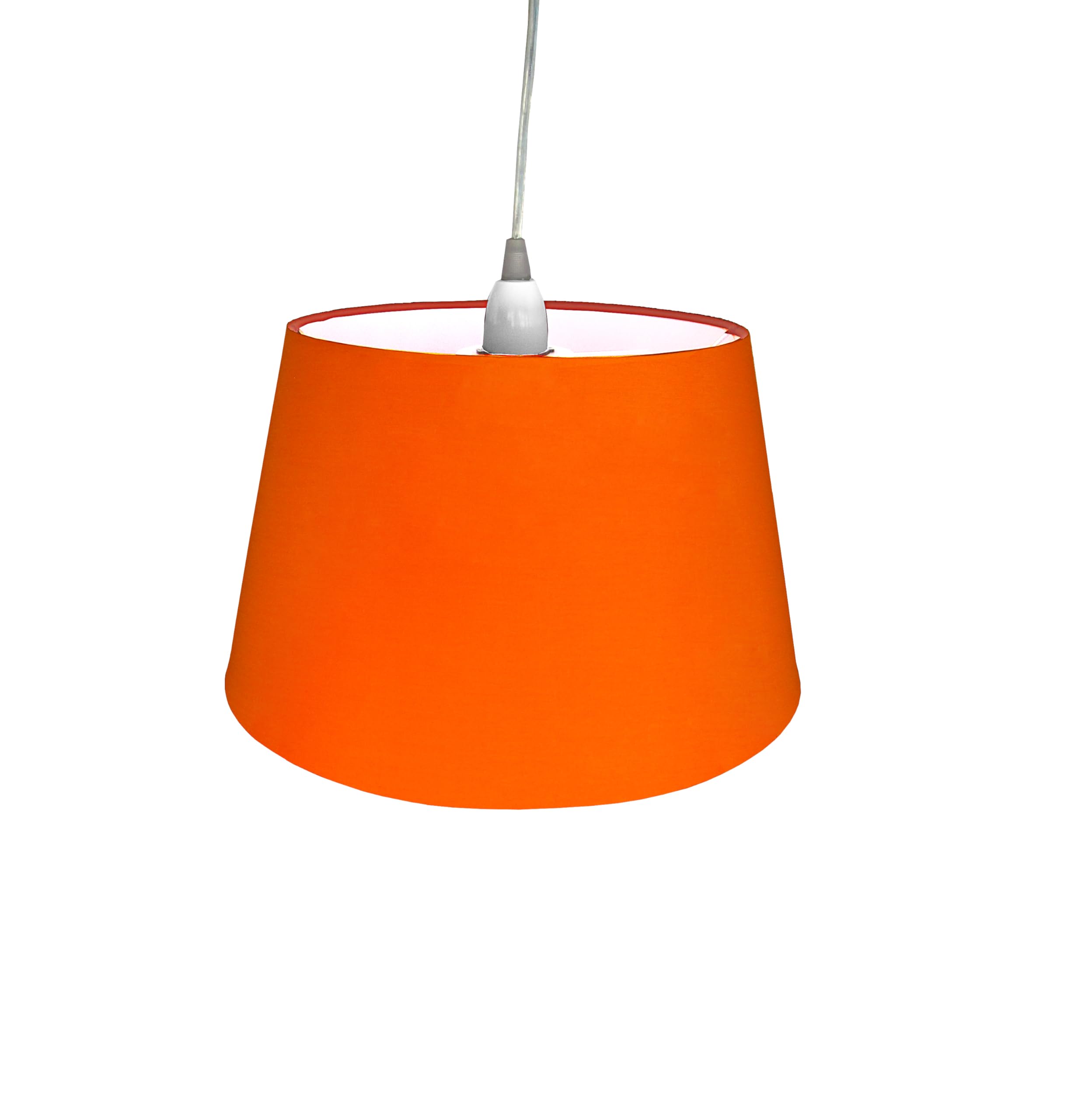Loxton Lighting Cotton Drum Shade –10 inch Easy Fit ES/BC Shade for Living Rooms, Bedrooms, hallways and Kitchens (Orange)