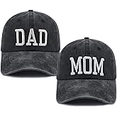 Mom and Dad Hats for Men Women, Funny Adjustable Cotton 3D Embroidered Mama Papa Baseball Cap