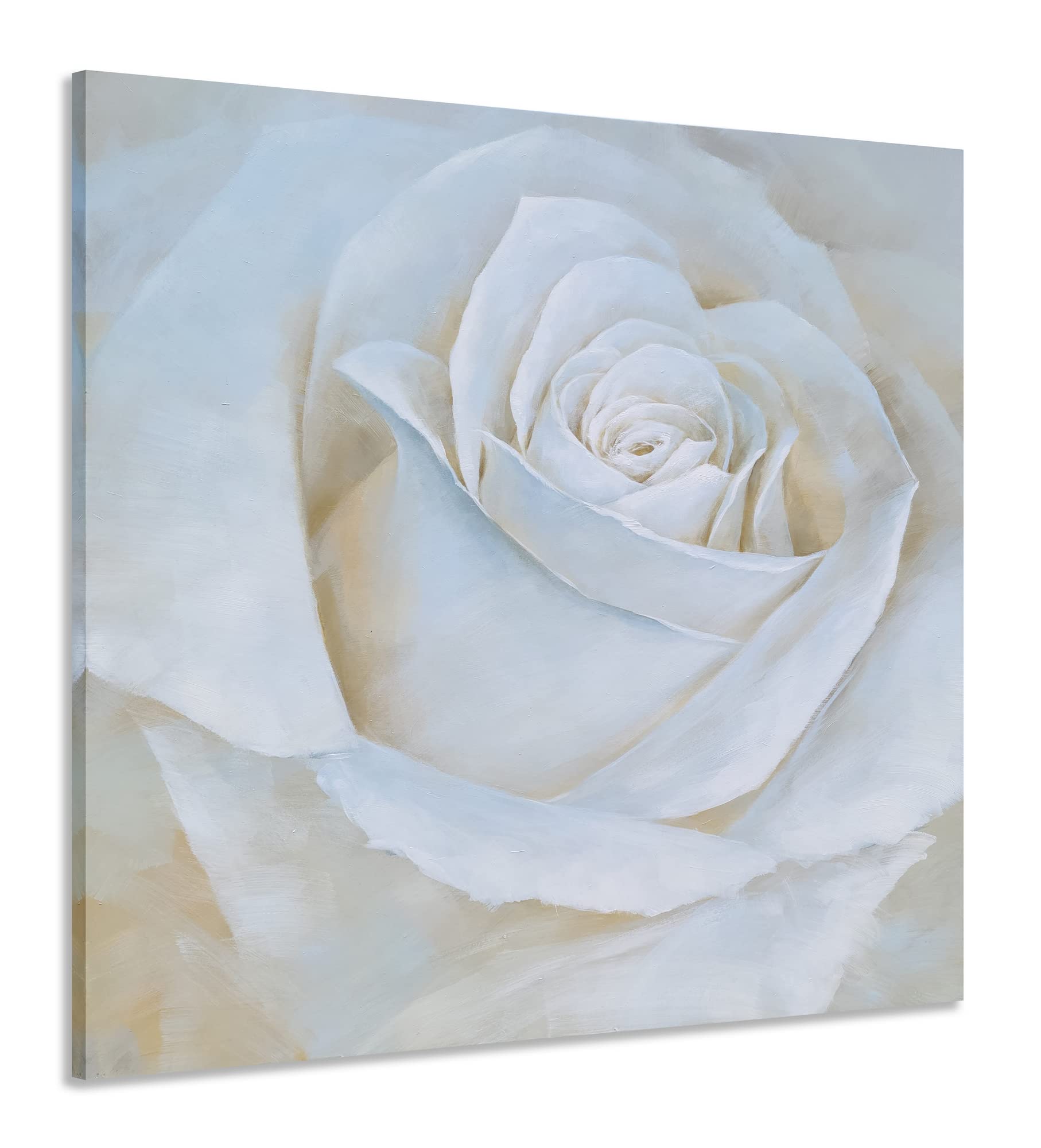 Photo 1 of **SLIT IN THE PICTURE ON 1 SIDE** Arts White Rose Canvas Painting with Textured - Perfect for Bathroom, Bedroom, and Living Room Wall Decor
