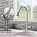 Lead-free Modern Commercial Brushed Nickel Stainless Steel Single Handle Pull Down Sprayer Spring Kitchen Sink Faucet, Pull Out Kitchen Faucets With Deck Plate