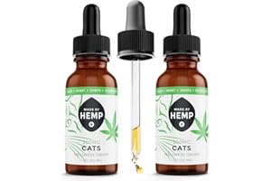 MADE BY HEMP CO. Made by Hemp - Hemp Oil for Cats and Dogs - Made in The USA - Holistic Relief for Stress, Pain, Inflammation - Hip and Joint Health - Sleep Aid - Cat Calming - Hemp Oil Drops for All Animals - 2 Pack