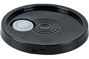 Restaurantware-LID ONLY: Clean Tek Professional 12.75 Inch Bucket Lid With Pour Spout, 1 Cover With Tear Tab And Gasket - Pail Sold Separately, Fit 3.5 And 5 Gallon Bucket, Black Plastic