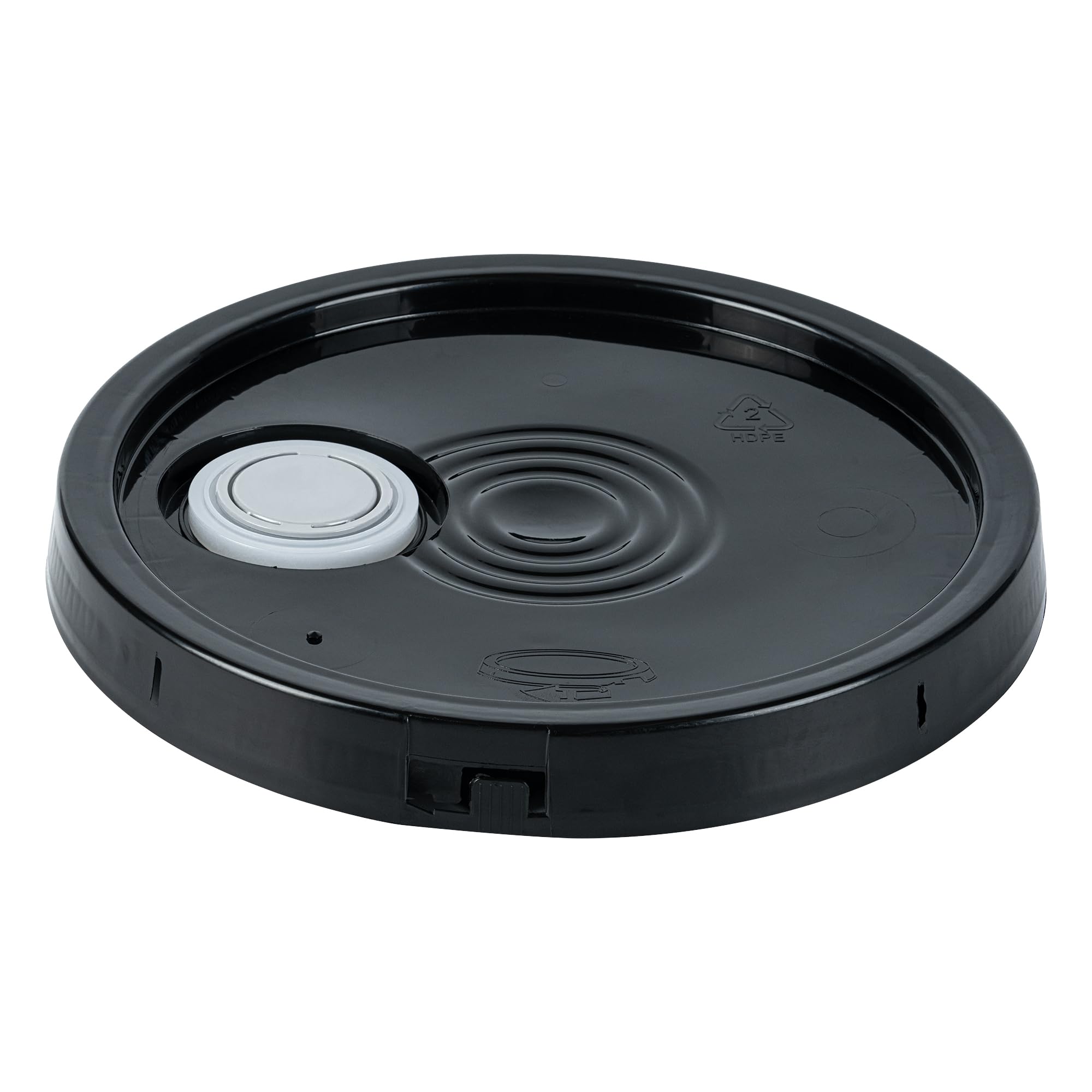 Photo 1 of Restaurantware-LID ONLY: Clean Tek Professional 12.75 Inch Bucket Lid With Pour Spout, 1 Cover With Tear Tab And Gasket - Pail Sold Separately, Fit 3.5 And 5 Gallon Bucket, Black Plastic