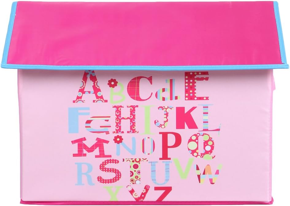 Uberlyfe Foldable Storage and Toy Box - Fox & Owl Design- Blue (Light Pink)