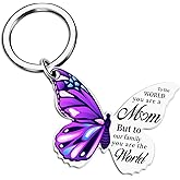 QUIHUD Mothersday Gift For Mom Birthday Gifts for New Moms from Daughter Son Pregnant Mothers Day Gifts From Daughter Mom Butterfly keychain
