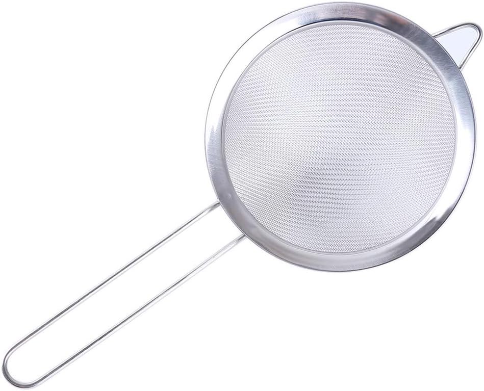 SEVENHOPE Home Kitchen Oil Strainer Tool Stainless Steel Wire Mesh Flour Sifter Sieve Colander
