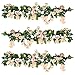 YILIYAJIA 3PCS Artificial Rose Garlands Silk Fake Rose Flowers Green Leaves Vine for Home Hotel Office Wedding Party Garden Craft Art Decor (Pink Color)