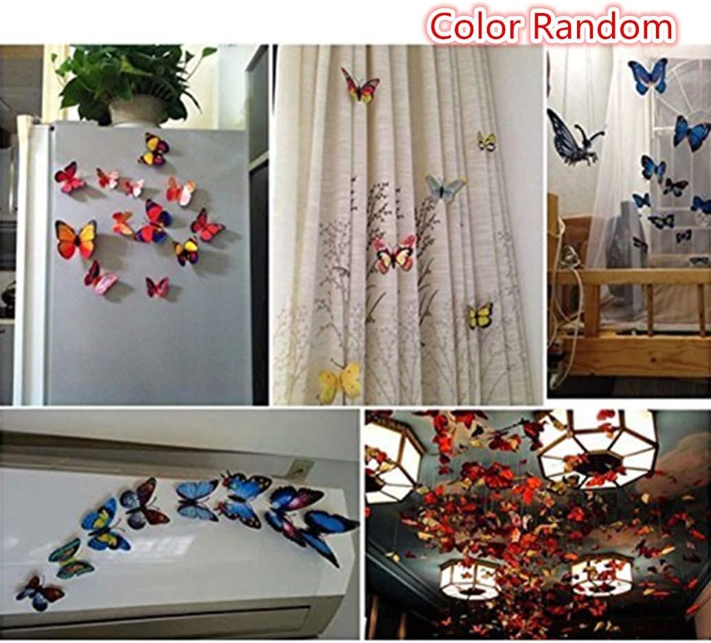 LuckES 12 Piezas Colores Variados 3D Mariposa Imanes de Refrigerador