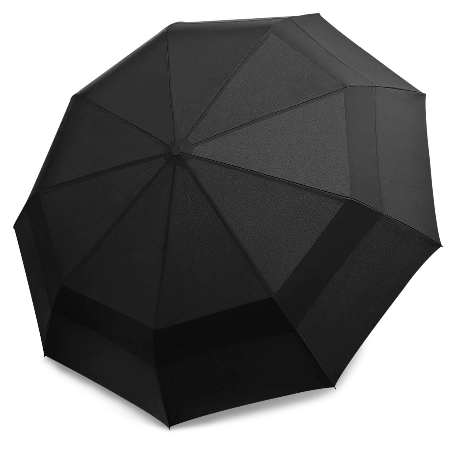 DORRISO Mens Auto Open/Close Folding Umbrella Windproof Travel Umbrella Portable Compact Travel Business Anti-uv Sun Umbrella Slip-Proof Handle Rain Umbrella Black