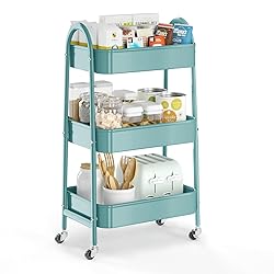 EAGMAK 3 Tier Utility Rolling Cart, Metal Storage