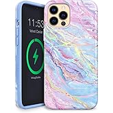 VELVET CAVIAR for iPhone 13 Pro Max Case Marble - Girly Cute Protective Cover for Women - Compatible with MagSafe - 10ft Drop Tested - Holographic, Blue, Pink