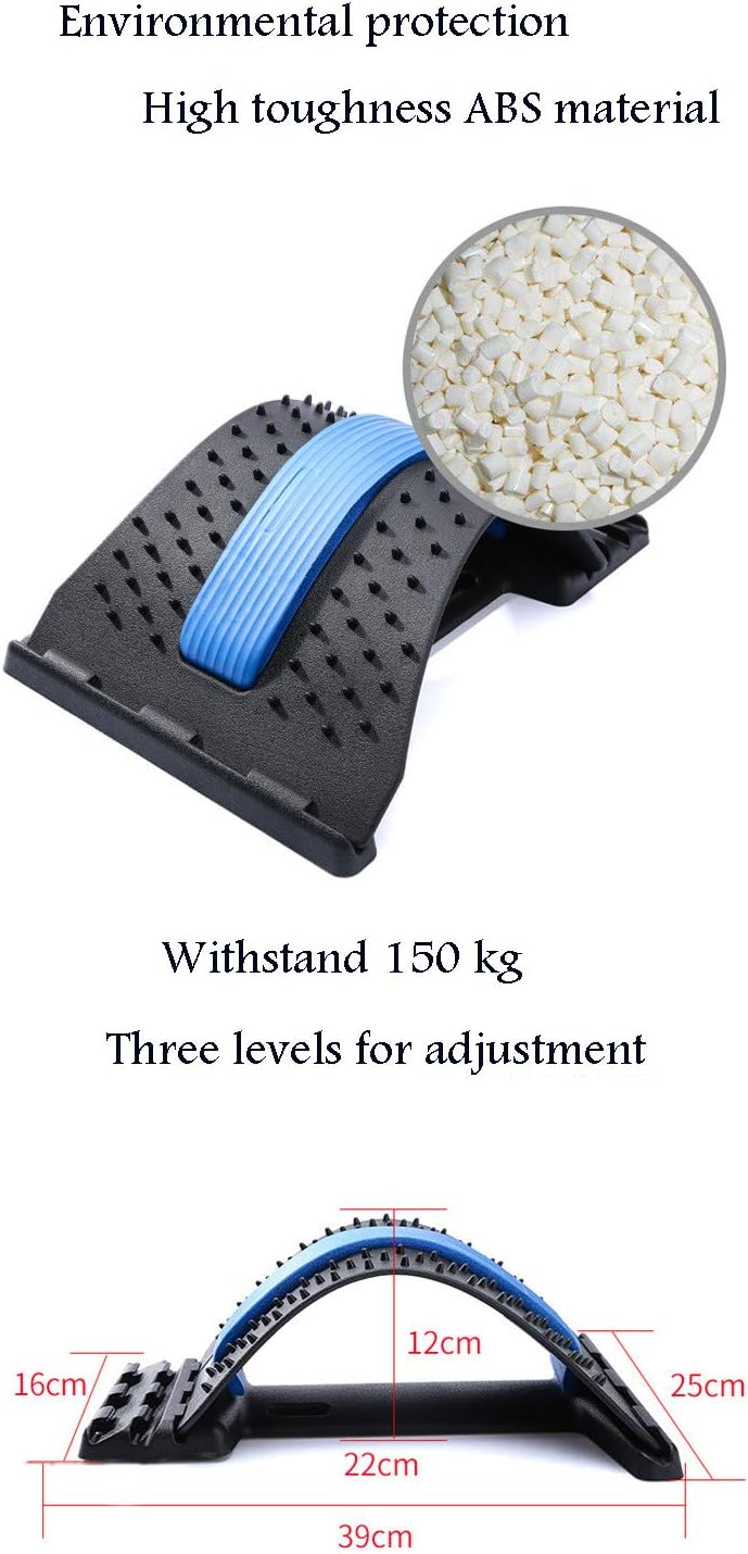 Back Stretching Device,Back Massager for Bed & Chair & Car,Multi-Level Lumbar Support Stretcher Spinal, Lower and Upper Muscle Pain Relief(Black/Blue): Health & Personal Care