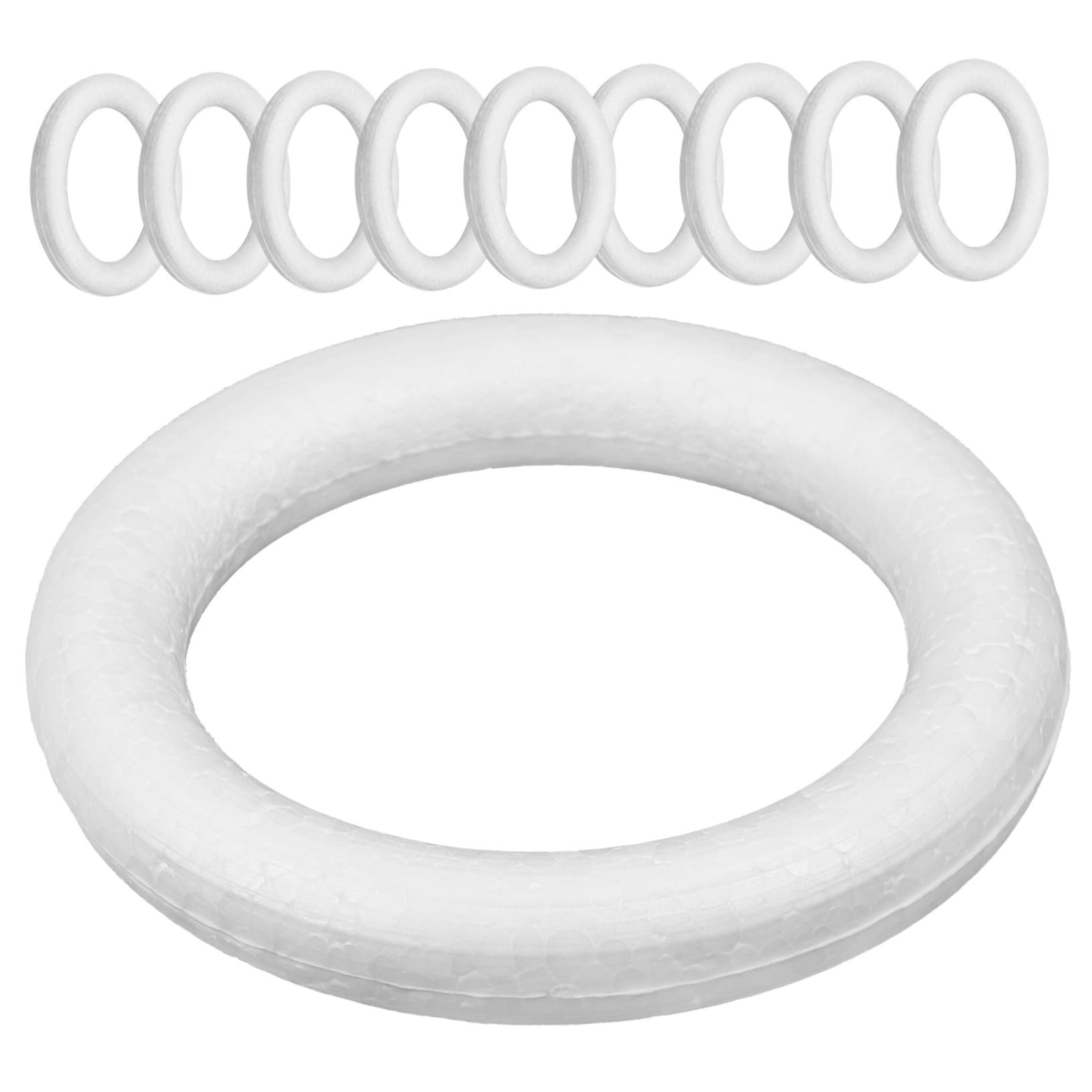 IWOWHERO 10Pcs Foam Circular Ring Art Painting Supplies for Boy Girl DIY Creative Accessories for Boy Girl for Developing Hand-Eye Coordination and Creativity for Home Decor White