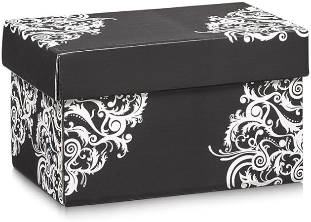 Zeller 941926 Caja Curly cartón (16 x 24 x 14 cm negro/blanco: Amazon.es: Hogar